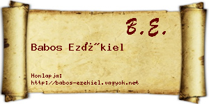 Babos Ezékiel névjegykártya